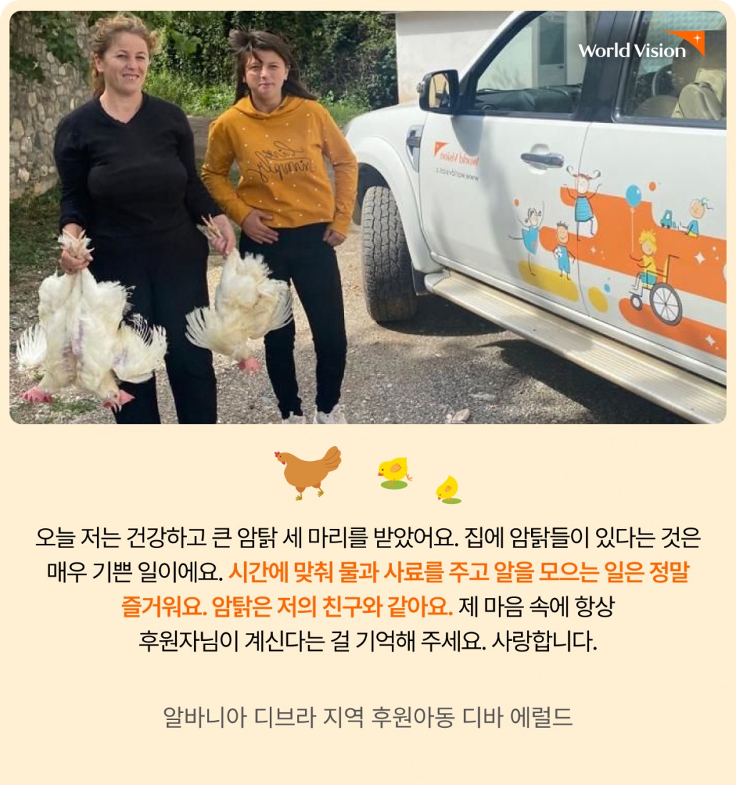 아프리카 닭 선물 전달 내역